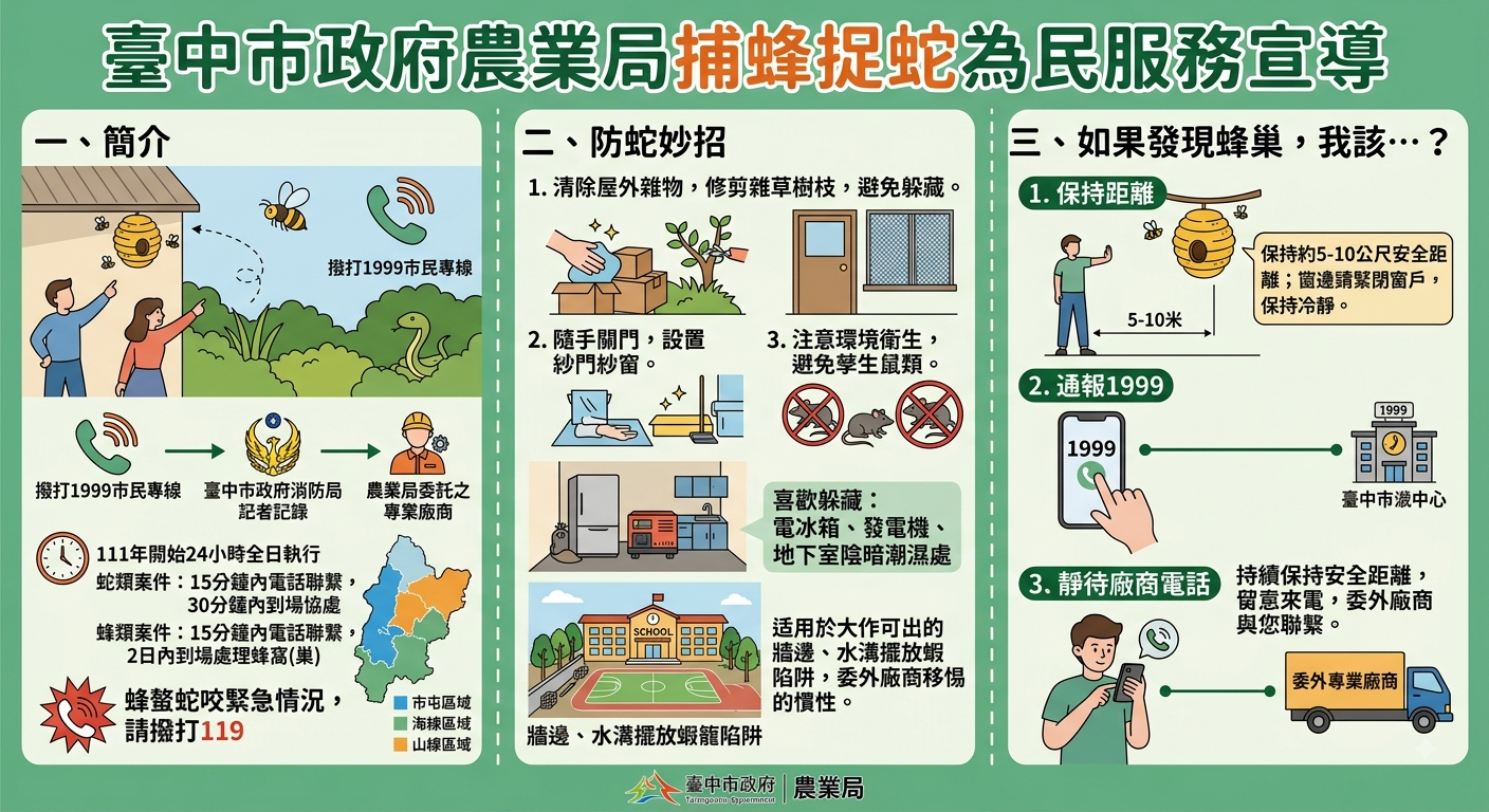 臺中市捕蜂捉蛇為民服務