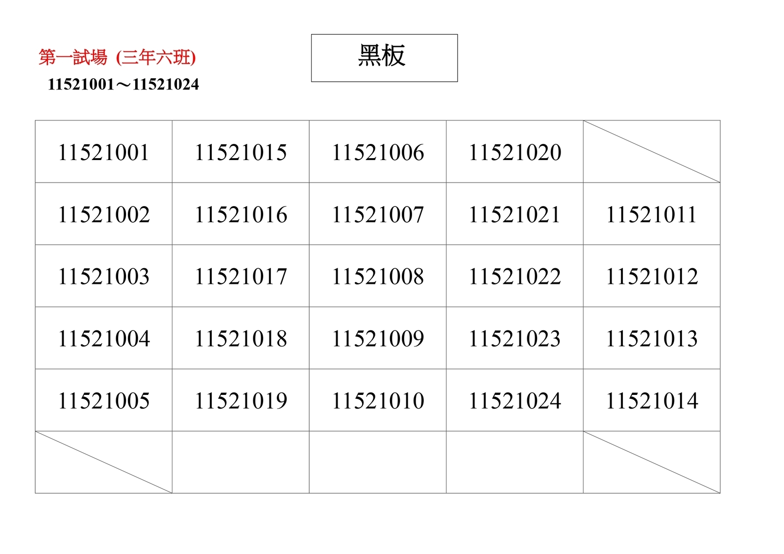 1150412-試場座位圖-1試場11521001～11521024